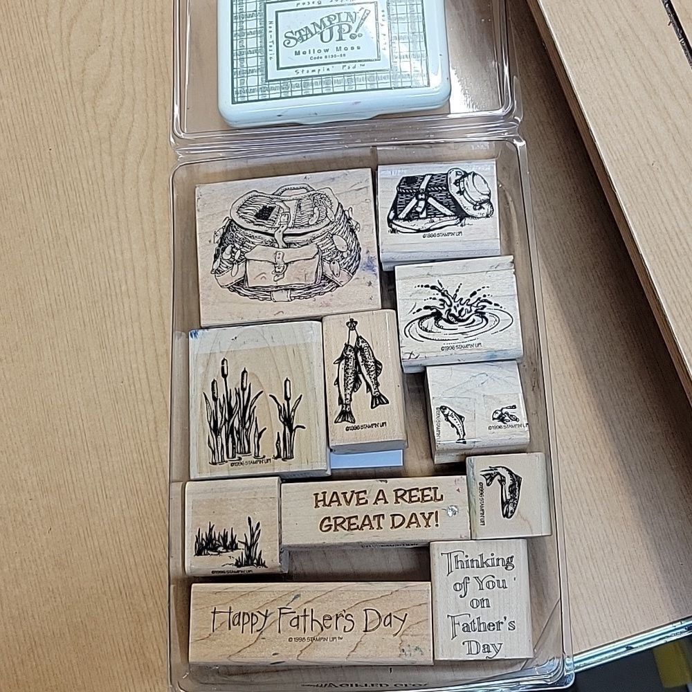 Stampin‎ Up lot of 11 Father's Day stamps and ink pad (set H)